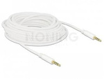 Kabel Audio Minijack 3.5mm M/M 4 Pin 10m Biały Dla Iphone Delock
