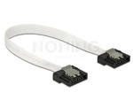 Kabel Sata Data Iii (6gb/S) F/F 10cm Z Zatrzaskami Metalowymi Flexi Biały Delock