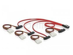 Kabel Sas Mini Sff-8087 36 Pin(M)->4x Sas Sff-8482 29 Pin(F) + 4x Molex 4 Pin 50cm Delock