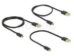 USB MICRO-B(M)->USB-A(M) 2.0 CABLE 0.3M 0.6M 0.9M 3 PIECES BLACK DELOCK