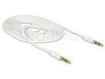 MINIJACK 3.5MM M/M 4 PIN CABLE 2M WHITE FOR IPHONE DELOCK