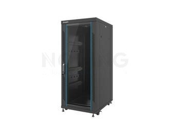 19" FREE-STANDING RACK 27U/600X800 DEMOUNTED FLAT PACK BLACK WITH GLASS DOOR LANBERG