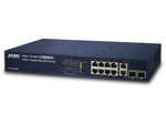 Switch Planet Fgsd-1008hps 8x 100base-Tx Poe+/2x Gigabit Tp/Sfp Web Smart Fast Ethernet