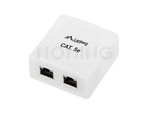 SURFACE-MOUNT BOX CAT.5E FTP SHIELDED 2X RJ45 WHITE LANBERG