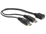Kabel Usb Micro(F)->2x Usb Micro(M) 2.0 0.2m (Rozgałęźnik) Delock