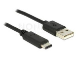 Kabel Usb-C(M)->Usb-A(M) 2.0 1m Czarny Delock