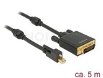 DISPLAYPORT MINI(M) V1.2 WITH SCREW->DVI-D(M)(24+5) CABLE 5M 4K BLACK DUAL LINK ACTIVE DELOCK