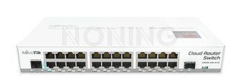 CRS125-24G-1S-IN 24x Gigabit Ethernet layer 3 Smart Switch, 1x SFP cage, LCD, 600MHz CPU, 128MB RAM, Metal desktop case, RouterOS L5
