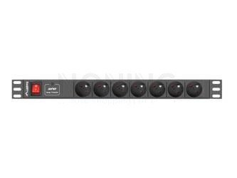 POWER DISTRIBUTION UNIT (PDU) 19" LANBERG 1U 16A 7 SOCKETS 2M BLACK