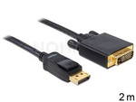 Kabel Displayport(M) V1.2->Dvi-D(M)(24+1) 2m Czarny Dual Link Gold Delock