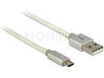 Kabel Usb Micro(M)->Usb-A(M) 2.0 2m Srebrny Oplot Delock