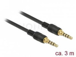 DELOCK STEREO JACK CABLE 3.5 MM 4 PIN MALE > MALE 3 M BLACK