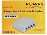 DELOCK SWITCH RJ45 10/100 MB/S 4 PORT MANUAL BIDIRECTIONAL