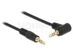Kabel Audio Minijack 3.5mm M/M 3 Pin Kątowy 90" 0.5m Czarny Delock
