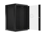 19" WALL-MOUNTED RACK 18U/570X600 DEMOUNTED FAST ASSEMBLING FLAT PACK BLACK LANBERG