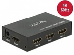 Switch Video Delock 3x Hdmi Czarny + Zasilacz Delock