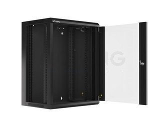 19" WALL-MOUNTED RACK 15U/570X450 DEMOUNTED FAST ASSEMBLING FLAT PACK BLACK LANBERG