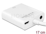 Adapter Hdmi Micro(M)->Vga(F)+Minijack 3.5mm(F) Na Kablu 17cm Biały Delock