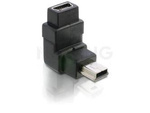 Adapter Usb Mini(M)->Usb Mini(F) Kątowy Góra Czarny Delock