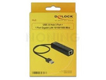 Hub Usb 3.0 Delock 3-Porty+Gigabit Lan 35cm Czarny Delock