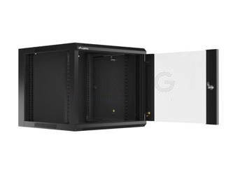 19" WALL-MOUNTED RACK 9U/570X600 DEMOUNTED FAST ASSEMBLING FLAT PACK BLACK LANBERG