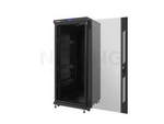 Szafa Instalacyjna Rack Stojąca 19" 27u 600x600 Czarna Drzwi Szklane Lcd Lanberg (Flat Pack)