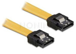 SATA DATA II (3GB/S) F/F CABLE 10CM STRAIGHT/STRAIGHT METAL YELLOW DELOCK