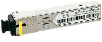SFP WDM OPTEC, 1.25G, SM SC, 16dB (20km), TX1310/RX1550, DDM, Industrial (-40 to +70) (GLC-BX-D)