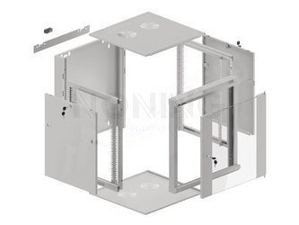 19" WALL-MOUNTED RACK 12U/570X600 DEMOUNTED FAST ASSEMBLING FLAT PACK GREY LANBERG
