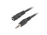EXTENSION CABLE MINIJACK 3.5MM M/F 3 PIN 2M BLACK LANBERG