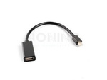 Adapter Displayport Mini(M) 1.2->Hdmi(F) Na Kablu 20cm Czarny Lanberg