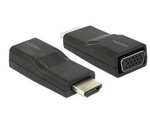 Adapter Hdmi(M)->Vga(F) Czarny Mini Rozmiar Metalowy Delock