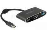ADAPTER USB TYPE-C 3.1->USB TYPE-A+HDMI 4K 30HZ (DISPLAYPORT ALTERNATE MODE) DELOCK