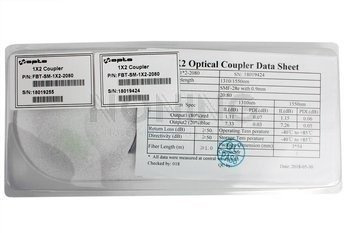 Splitter FBT 1x2 20/80 (1310/1490/1550nm), SM G657A1 0.9mm, SC/APC (STEEL BOX)