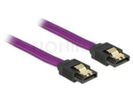 SATA DATA III (6GB/S) F/F CABLE 100CM METAL CLIPS PURPLE PREMIUM DELOCK