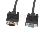 VGA M/F EXTENSION CABLE 5M SHIELDED FERRITE BLACK LANBERG