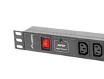 POWER DISTRIBUTION UNIT (PDU) 19" LANBERG 1U 16A 8X IEC C13 SOCKETS 2M BLACK C20