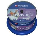 DVD+R VERBATIM 4.7GB X16 PRINTABLE (50 CAKE) NO ID BRAND