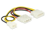 Kabel Rozdzielacz Zasilania 3pin Wentylator(M)->2x Molex(M+F) 14.5cm Delock