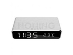 DIGITAL ALARM CLOCK WITH WIRELESS CHARGING FUNCTION, SILVER