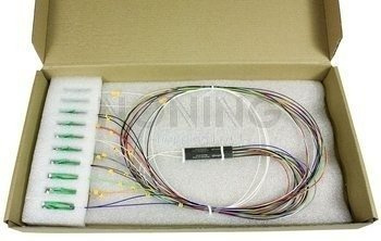 Splitter PLC LC/APC, SM G657A1 0.9mm, 1x8 (STEEL BOX)