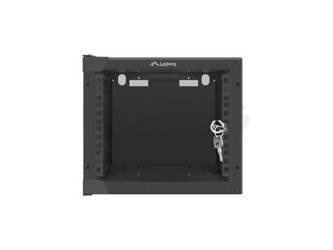 Szafa Instalacyjna Rack Wisząca 10" 4u 280x310 Czarna Drzwi Szklane Lanberg (Flat Pack)