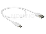 Kabel Usb Micro(M)->Usb-A(M) 2.0 0.5m Dual Easy-Usb-Biały Delock