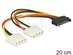 SATA POWER SATA(M)->2X MOLEX(F) CABLE 20CM DELOCK