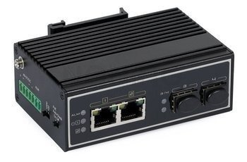 Switch przemysłowy PoE ULTIPOWER 322SFP mini 2xGE(2xPoE) 2xSFP(1000M) 802.3af/at HiPoE 180W PoE Auto-Check