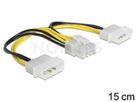 Kabel Zasilający Wewnętrzny Eps 8 Pin(F)->2x Molex(M) 15cm Delock