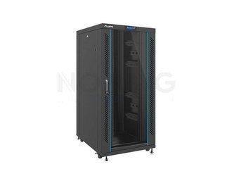 Szafa Instalacyjna Rack Stojąca 19" 27u 800x1000 Czarna Drzwi Szklane Lcd Lanberg (Flat Pack)