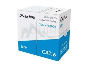LAN CABLE UTP CAT.6 305M SOLID CU GREY CPR + FLUKE PASSED LANBERG