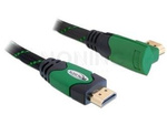 HDMI M/M V1.4 CABLE 1M ANGLED LEFT BLACK-GREEN PREMIUM DELOCK