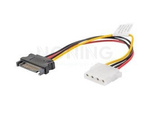 MOLEX(F)->SATA(M) CABLE 15CM LANBERG